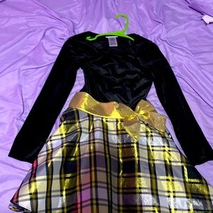 Black and gold ribbon dress.size:14  brand:Bonnie Jean